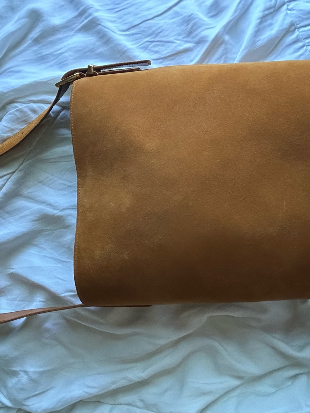 Madewell Suede Bucket Bag in Cognac Brown with Leather Strap - Picture 2 of 7